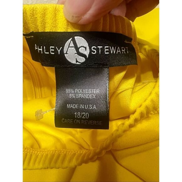 Ashley Stewart Off The shoulder Dress Sz 18/20 Yellow New - Picture 3 of 5